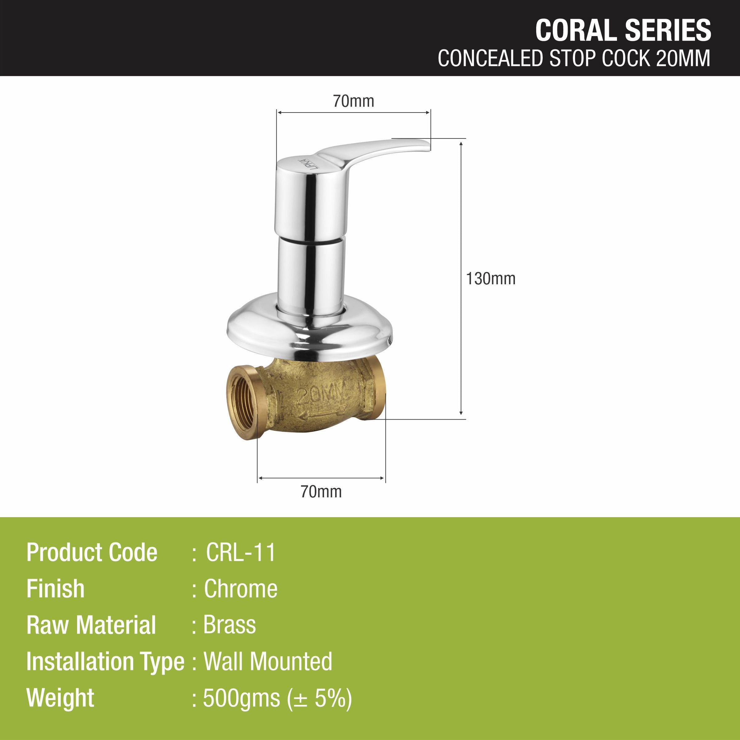 Coral Concealed Stop Valve (20mm) Brass Faucet - LIPKA - Lipka Home