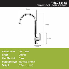 Virgo Swan Neck with Medium (15 Inches) Round Swivel Spout Faucet - LIPKA - Lipka Home