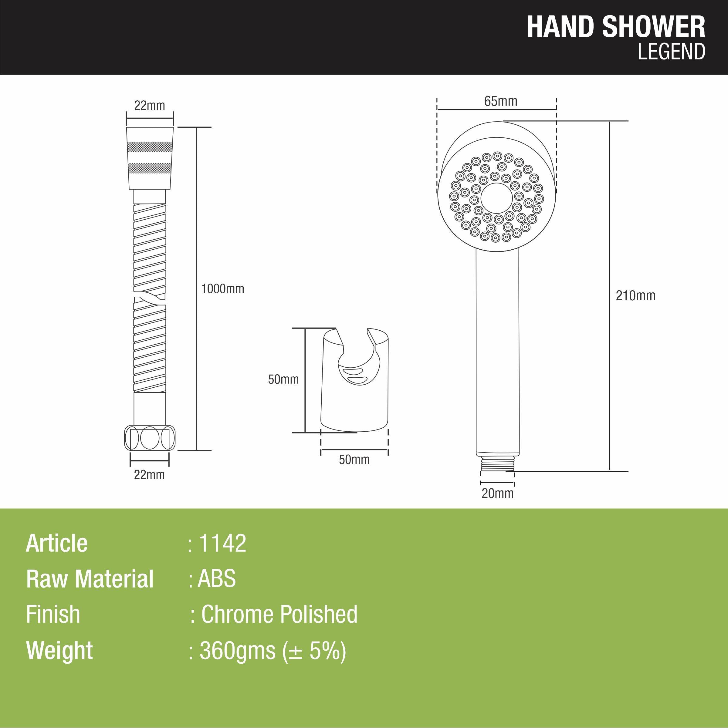 Legend Hand Shower with Wall Hook & 304-Grade Shower Tube - LIPKA - Lipka Home