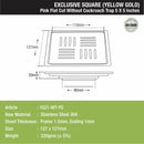 Pink Exclusive Square Flat Cut Floor Drain in Yellow Gold PVD Coating (5 x 5 Inches) - LIPKA - Lipka Home