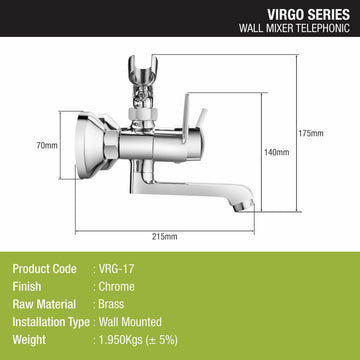 Virgo Telephonic Wall Mixer Brass Faucet - LIPKA - Lipka Home