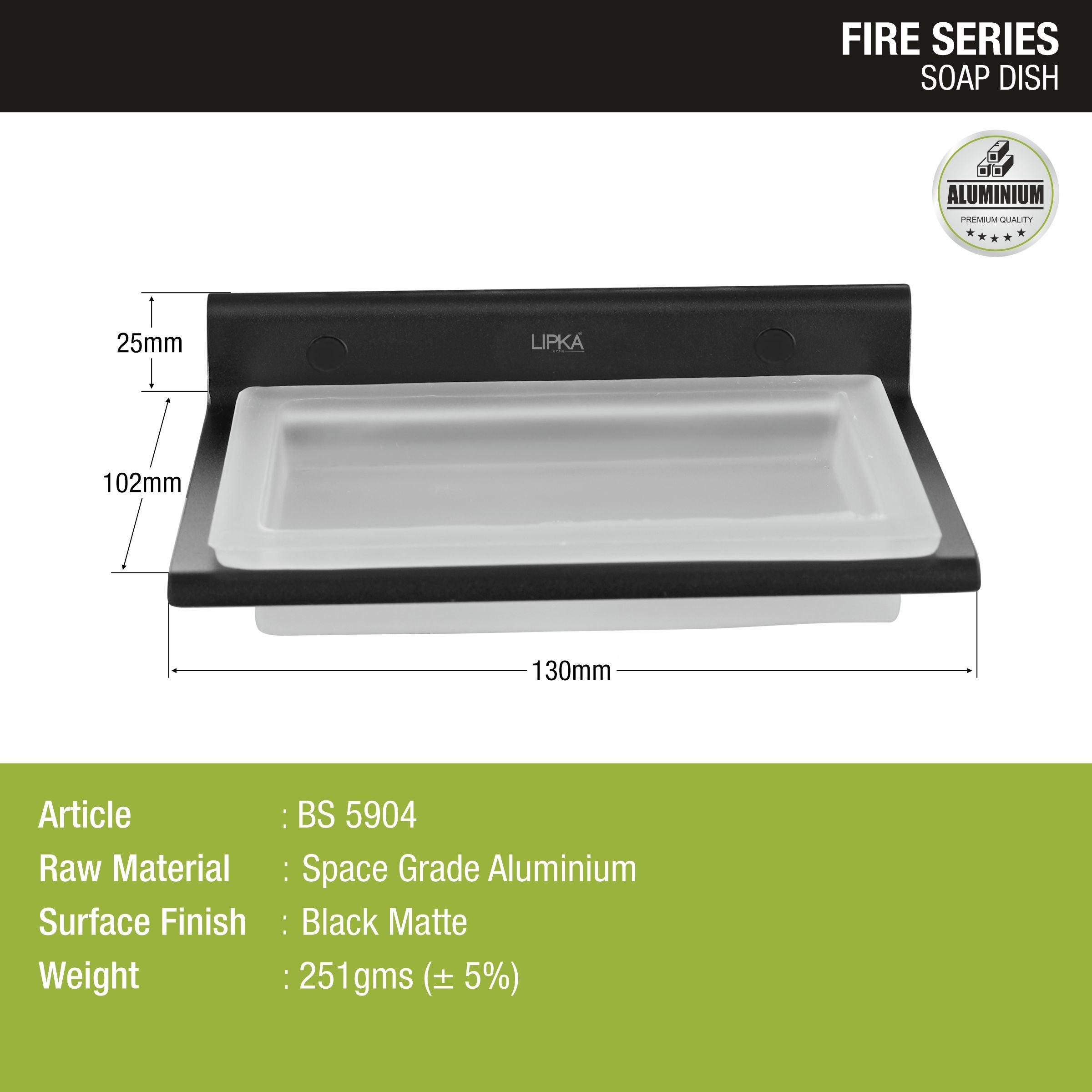 Fire Soap Dish (Space Aluminium) size and measurement