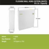 Square Flushing Cistern/ Flush Tank (White) - LIPKA