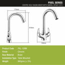 Pixel Centre Hole Basin Mixer Brass Faucet with Round Swivel Spout (15 Inches) - LIPKA - Lipka Home