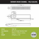 Palo Shower Drain Channel - Black (32 x 5 Inches) - LIPKA - Lipka Home
