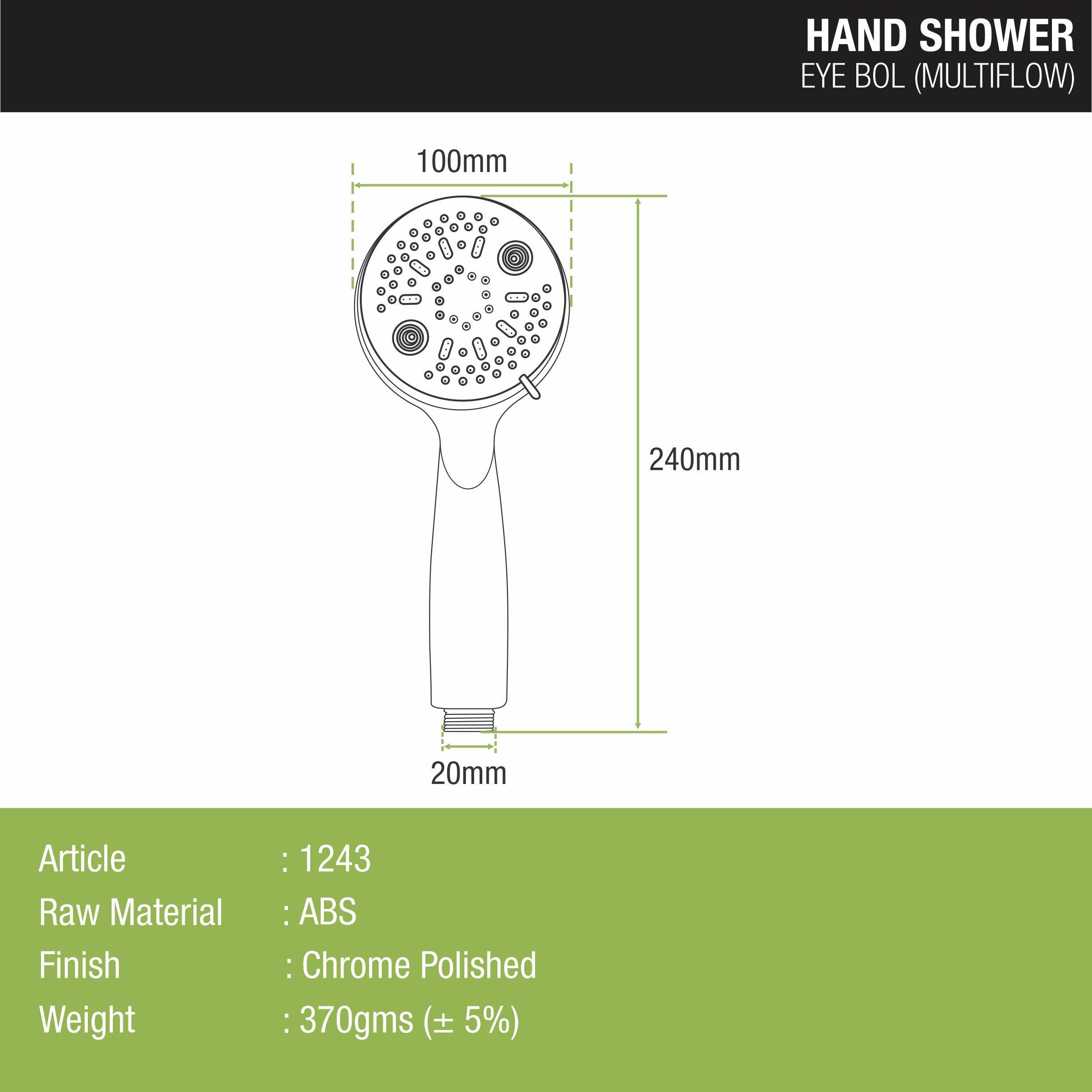 Eye Bol Multi Flow Hand Shower with Holder & 304-Grade Flexible Shower Tube - LIPKA - Lipka Home