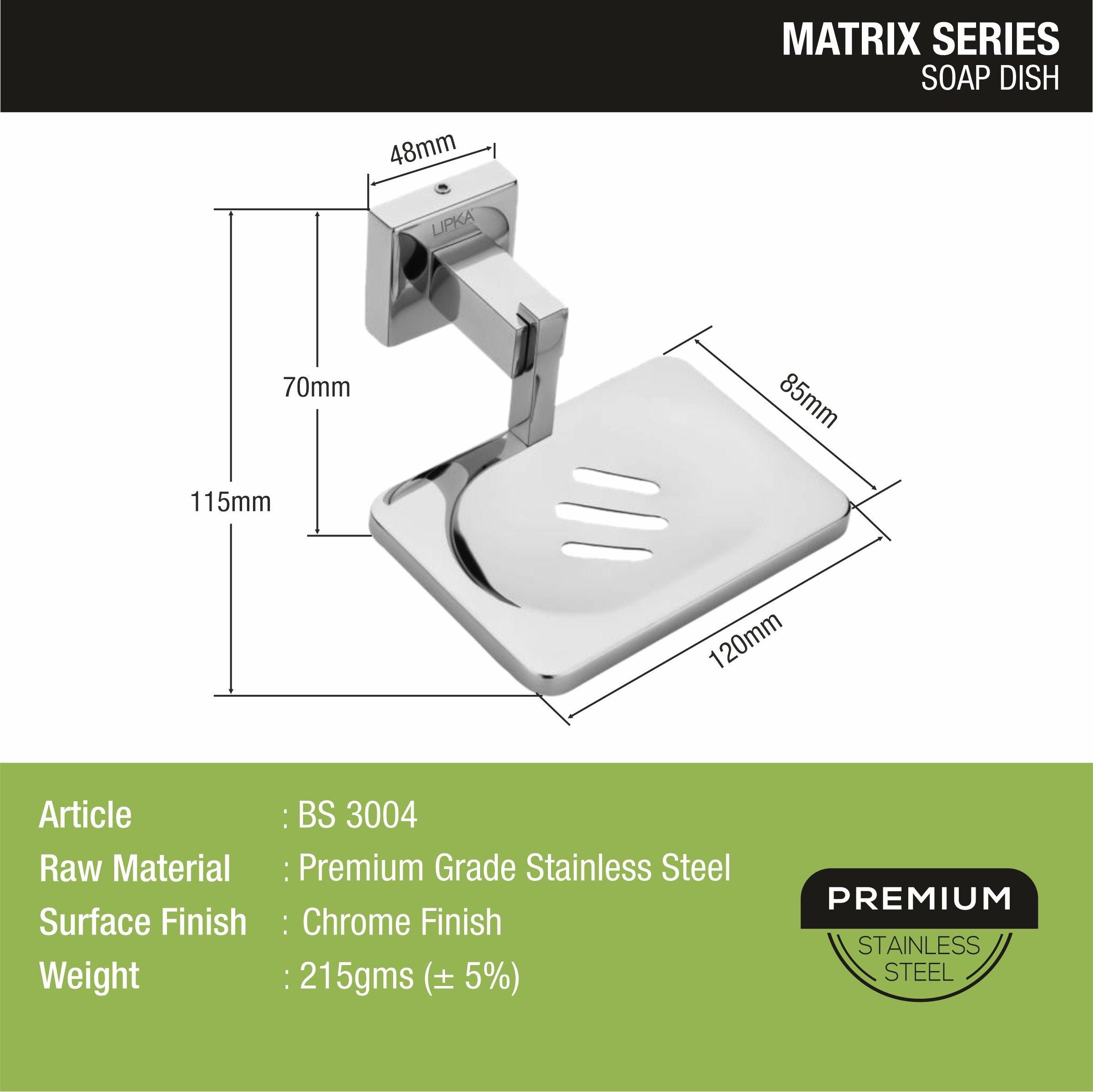 Matrix Soap Dish size and dimension