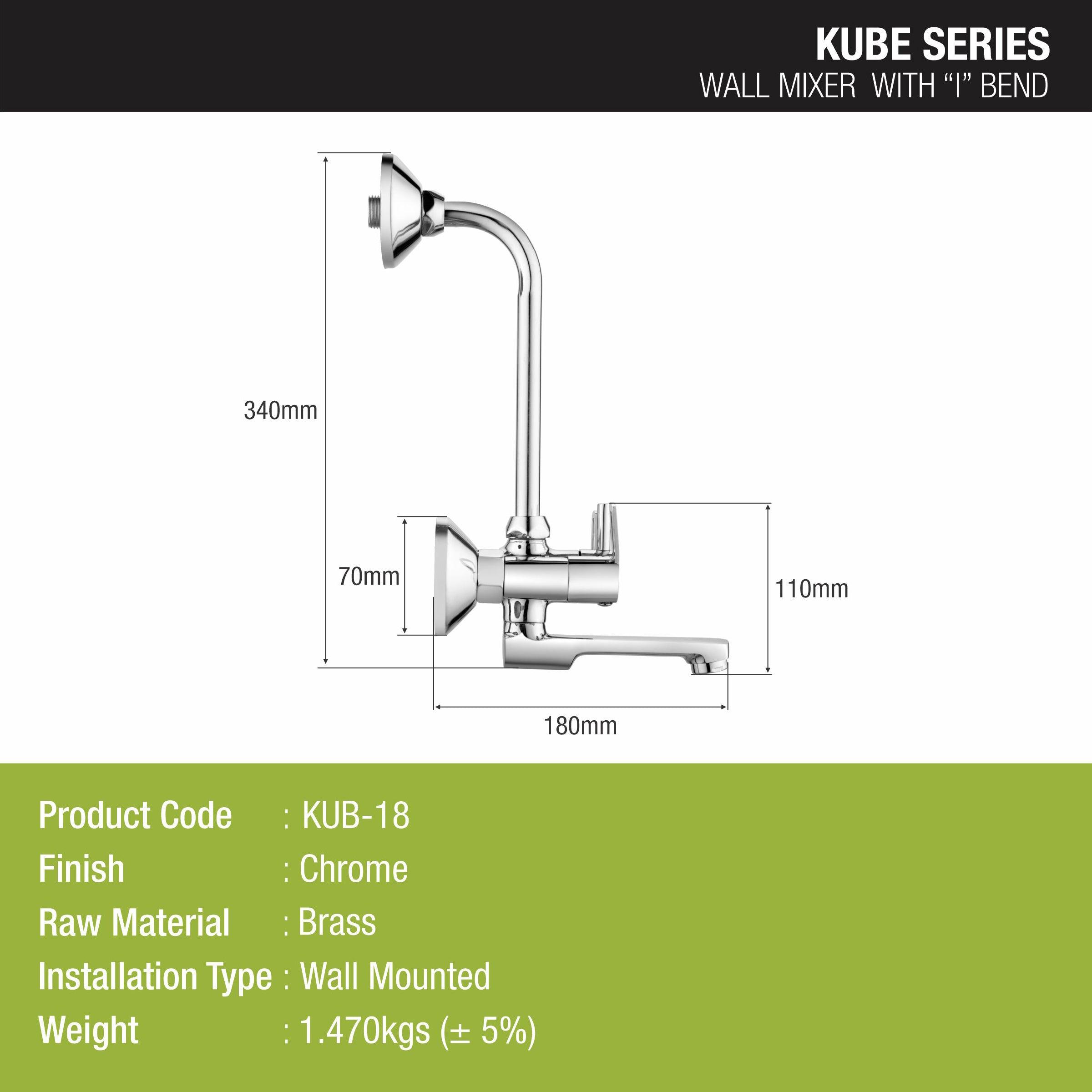 Kube Wall Mixer Brass Faucet with L Bend - LIPKA - Lipka Home