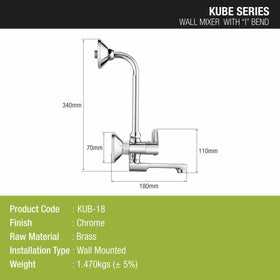 Kube Wall Mixer Brass Faucet with L Bend - LIPKA - Lipka Home
