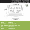 Purple Exclusive Square Floor Drain in Yellow Gold PVD Coating (5 x 5 Inches) - LIPKA - Lipka Home