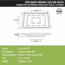 Orange Exclusive Square Flat Cut Floor Drain in Yellow Gold PVD Coating (5 x 5 Inches) - LIPKA - Lipka Home
