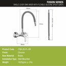 Fusion Single Lever Sink Mixer with Grey Flexible Silicone Spout (20 Inches) - LIPKA - Lipka Home