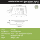 Pink Exclusive Square Floor Drain in Black PVD Coating (5 x 5 Inches) with Hole & Cockroach Trap - LIPKA - Lipka Home