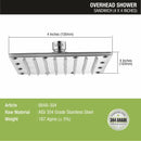 Sandwich 304-Grade Overhead Rain Shower (4 x 4 Inches) - LIPKA - Lipka Home