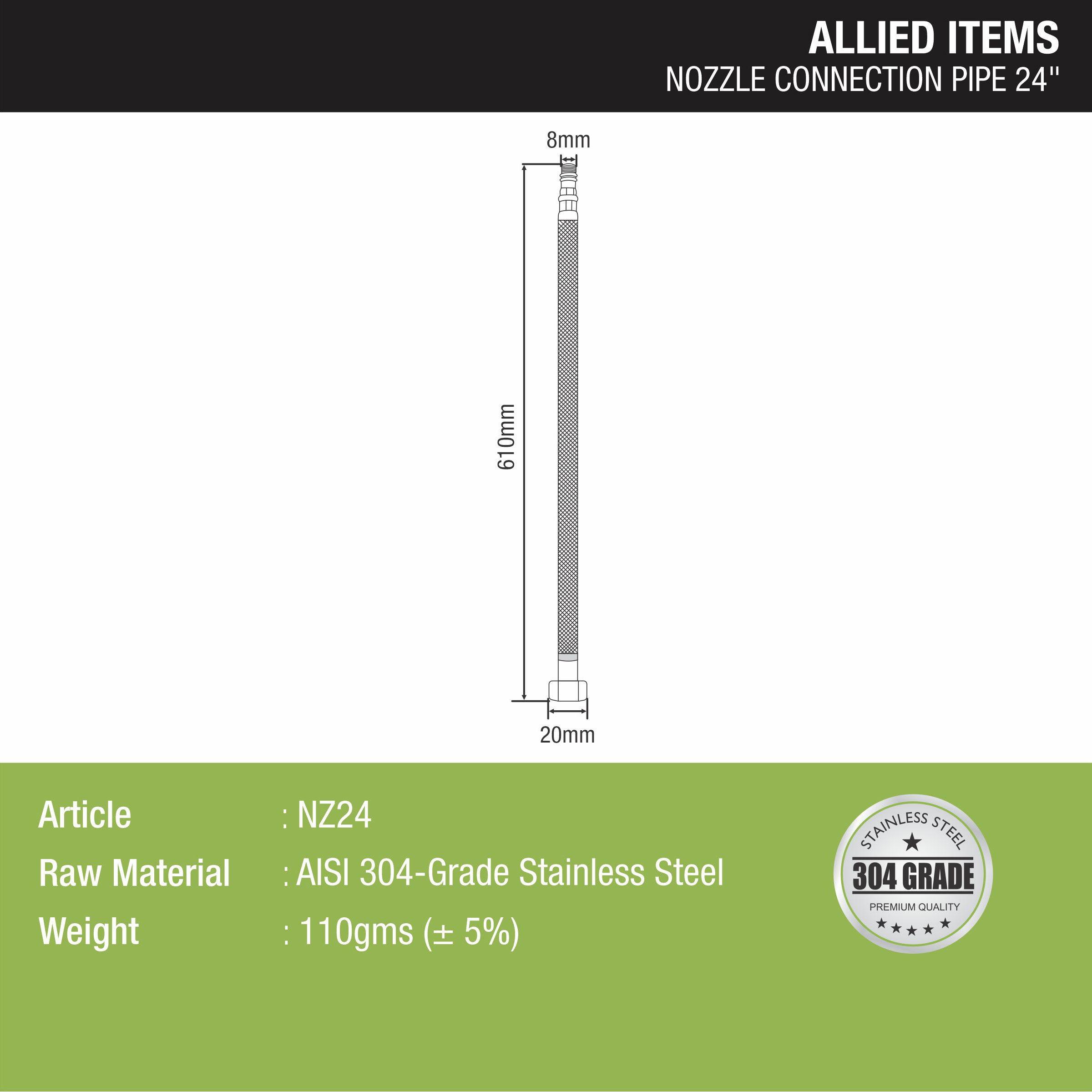 Nozzle Connection Pipe 24” (304 Steel) - LIPKA - Lipka Home