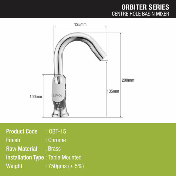 Orbiter Centre Hole Basin Mixer Brass Faucet with Swivel Spout - LIPKA - Lipka Home