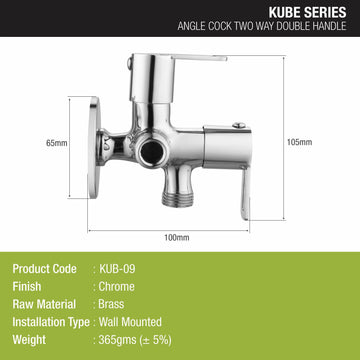 Kube Angle Valve Two Way Double Handle Brass Faucet - LIPKA - Lipka Home