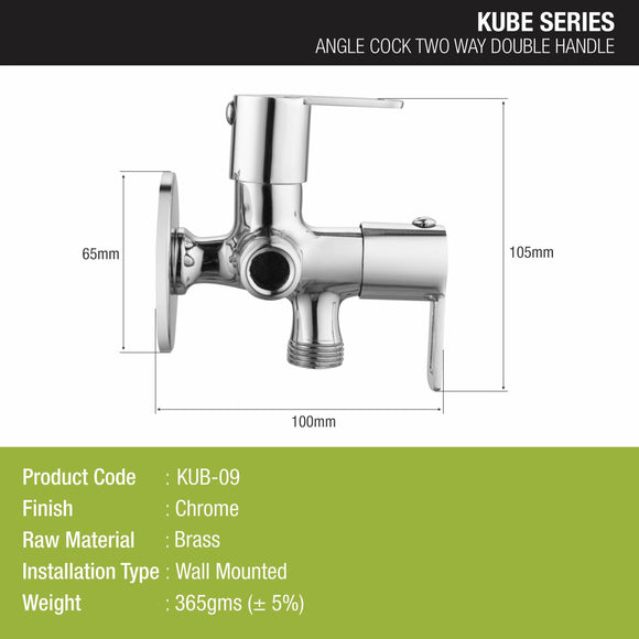 Kube Angle Valve Two Way Double Handle Brass Faucet - LIPKA - Lipka Home