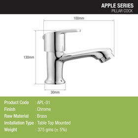 Apple Pillar Tap Brass Faucet - LIPKA - Lipka Home
