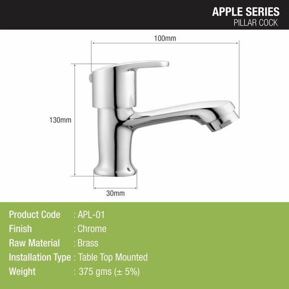 Apple Pillar Tap Brass Faucet - LIPKA - Lipka Home