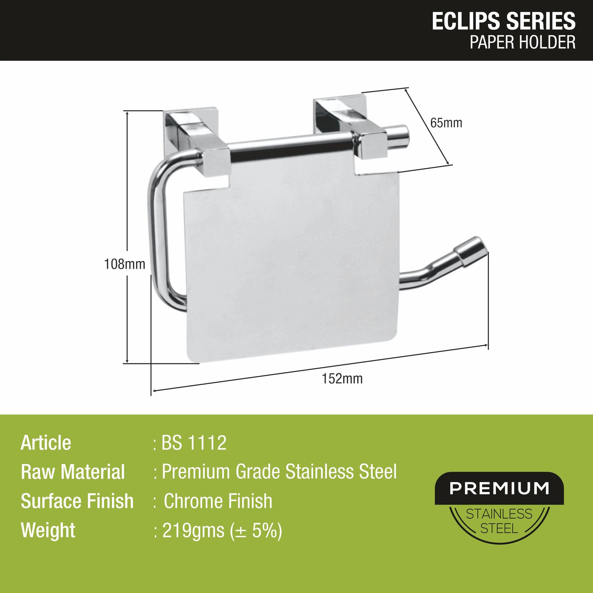 Eclipse Paper Holder size and dimension