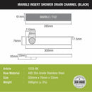 Marble Insert Shower Drain Channel - Black (12 x 3 Inches) - LIPKA - Lipka Home