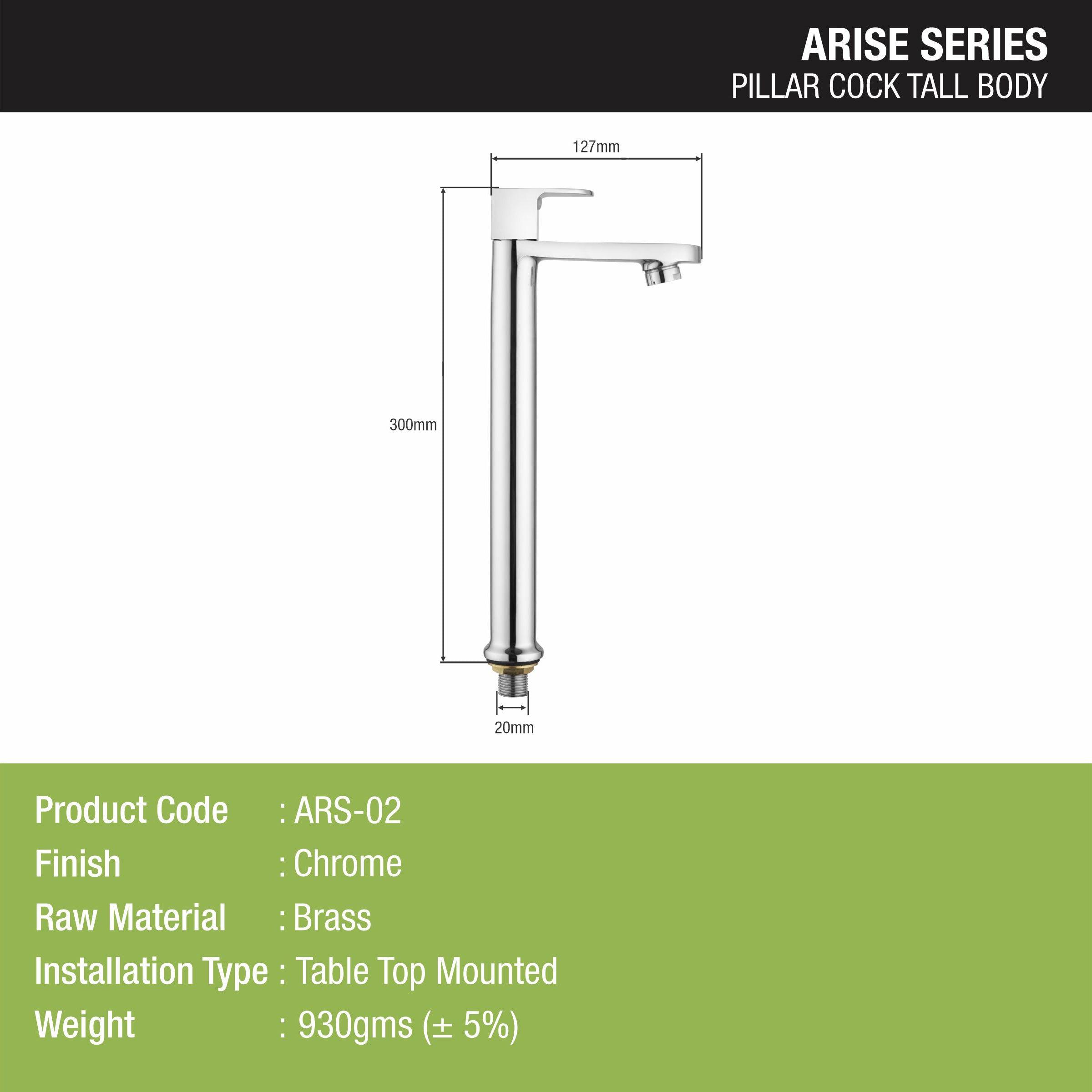 Arise Pillar Tap Tall Body Brass Faucet- LIPKA - Lipka Home