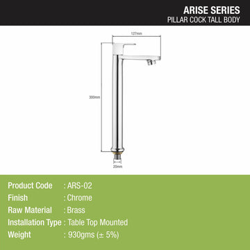 Arise Pillar Tap Tall Body Brass Faucet- LIPKA - Lipka Home