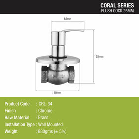 Coral Flush Cock 25mm Brass Faucet - LIPKA - Lipka Home