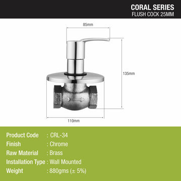 Coral Flush Cock 25mm Brass Faucet - LIPKA - Lipka Home