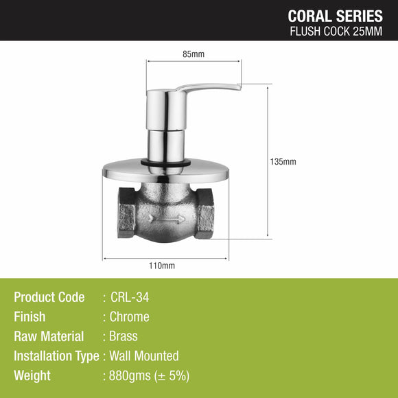 Coral Flush Cock 25mm Brass Faucet - LIPKA - Lipka Home