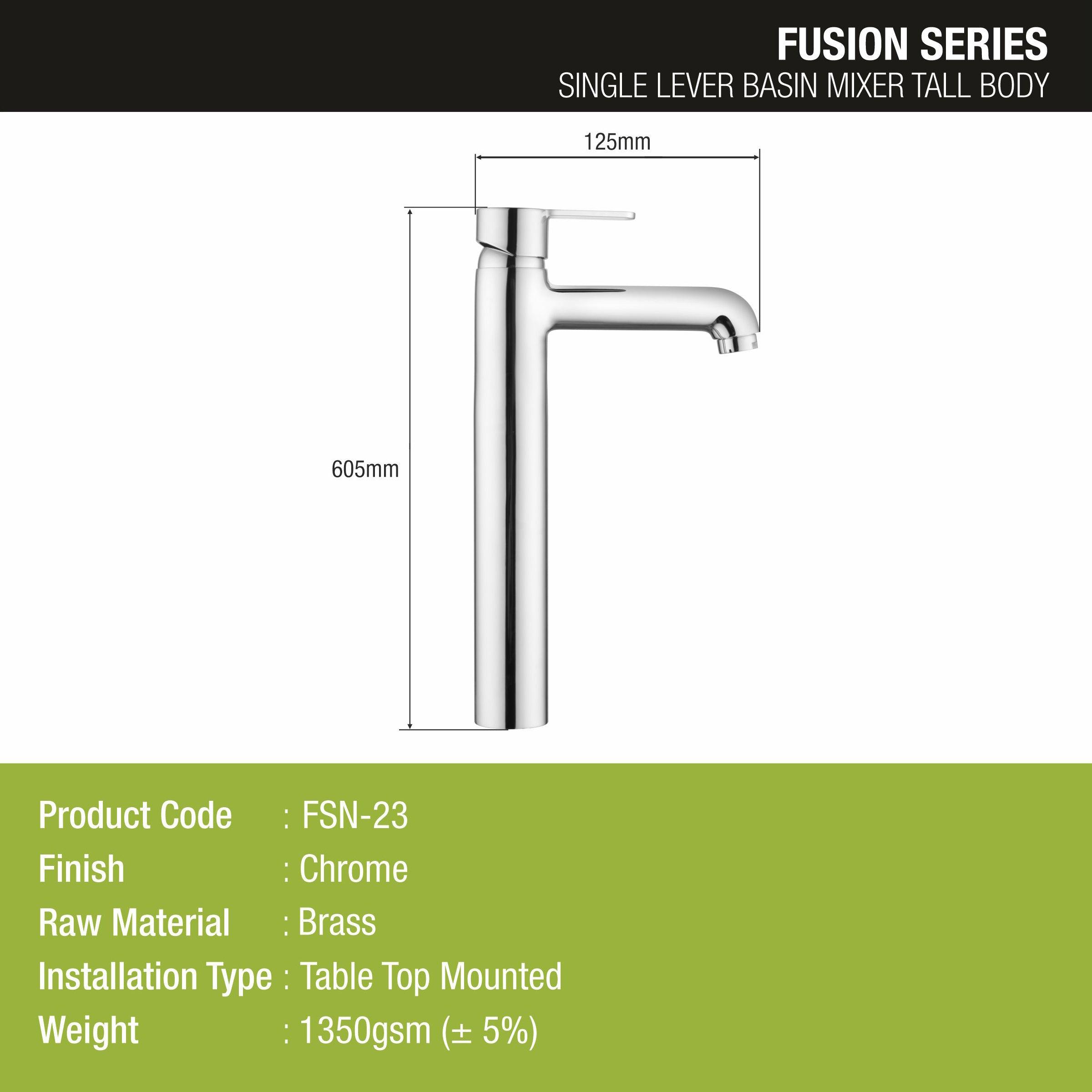 Fusion Single Lever Tall Body Basin Mixer Faucet - LIPKA - Lipka Home