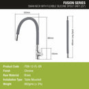 Fusion Swan Neck Brass Faucet with Flexible Silicone Spout (Grey) - LIPKA - Lipka Home