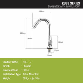 Kube Swan Neck Brass Faucet with Swivel Spout - LIPKA - Lipka Home