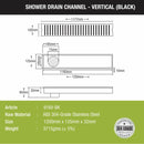 Vertical Shower Drain Channel - Black (48 x 5 Inches) - LIPKA - Lipka Home
