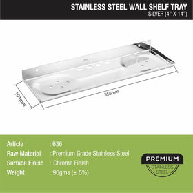 Silver Wall Shelf Tray (4 x 14 Inches) - LIPKA - Lipka Home