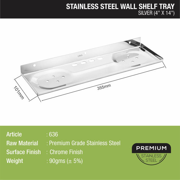 Silver Wall Shelf Tray (4 x 14 Inches) - LIPKA - Lipka Home