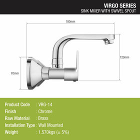 Virgo Sink Mixer Brass Faucet with Swivel Spout Faucet - LIPKA - Lipka Home