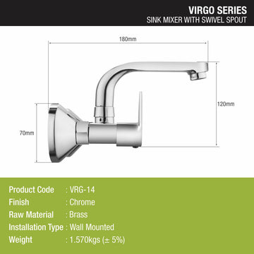 Virgo Sink Mixer Brass Faucet with Swivel Spout Faucet - LIPKA - Lipka Home