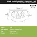 Super Sleek Square Floor Drain (5 x 5 Inches) With Hinge and Cockroach Trap - LIPKA - Lipka Home