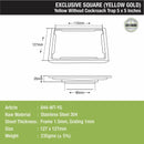 Yellow Exclusive Square Floor Drain in Yellow Gold PVD Coating (5 x 5 Inches) - LIPKA - Lipka Home