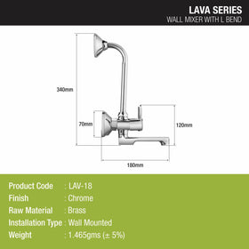 Lava Wall Mixer Brass Faucet with L Bend - LIPKA - Lipka Home