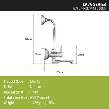 Lava Wall Mixer Brass Faucet with L Bend - LIPKA - Lipka Home