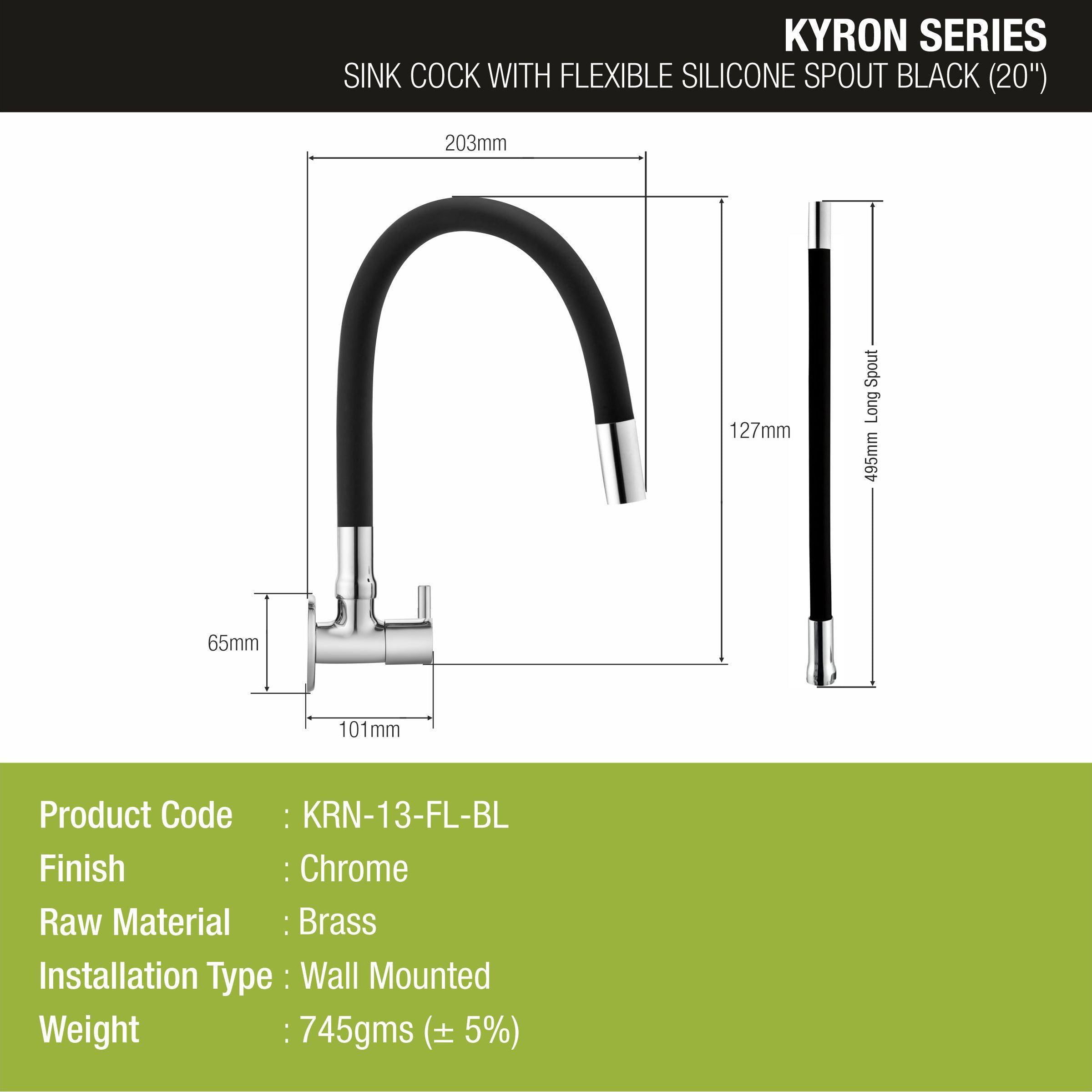 Kyron Sink Tap Brass Faucet with Flexible Silicone Spout (Black) - LIPKA - Lipka Home