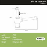 ECO Brass Bottle Trap CP (15 Inches) - LIPKA
