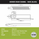 Wave Shower Drain Channel - Black (32 x 5 Inches) - LIPKA - Lipka Home
