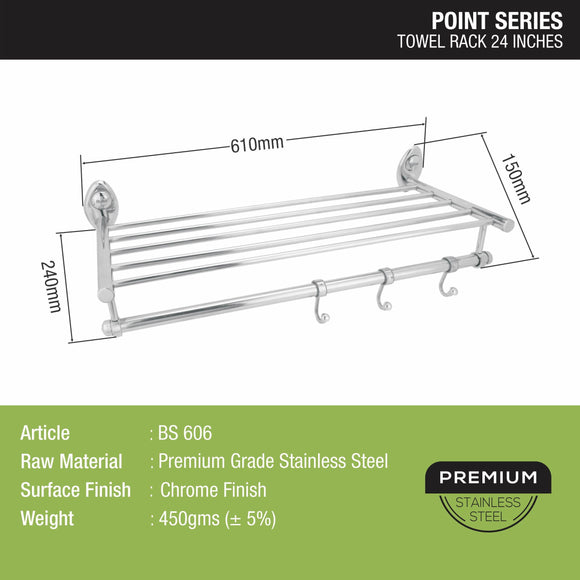 Point Towel Rack (24 Inches) - LIPKA - Lipka Home