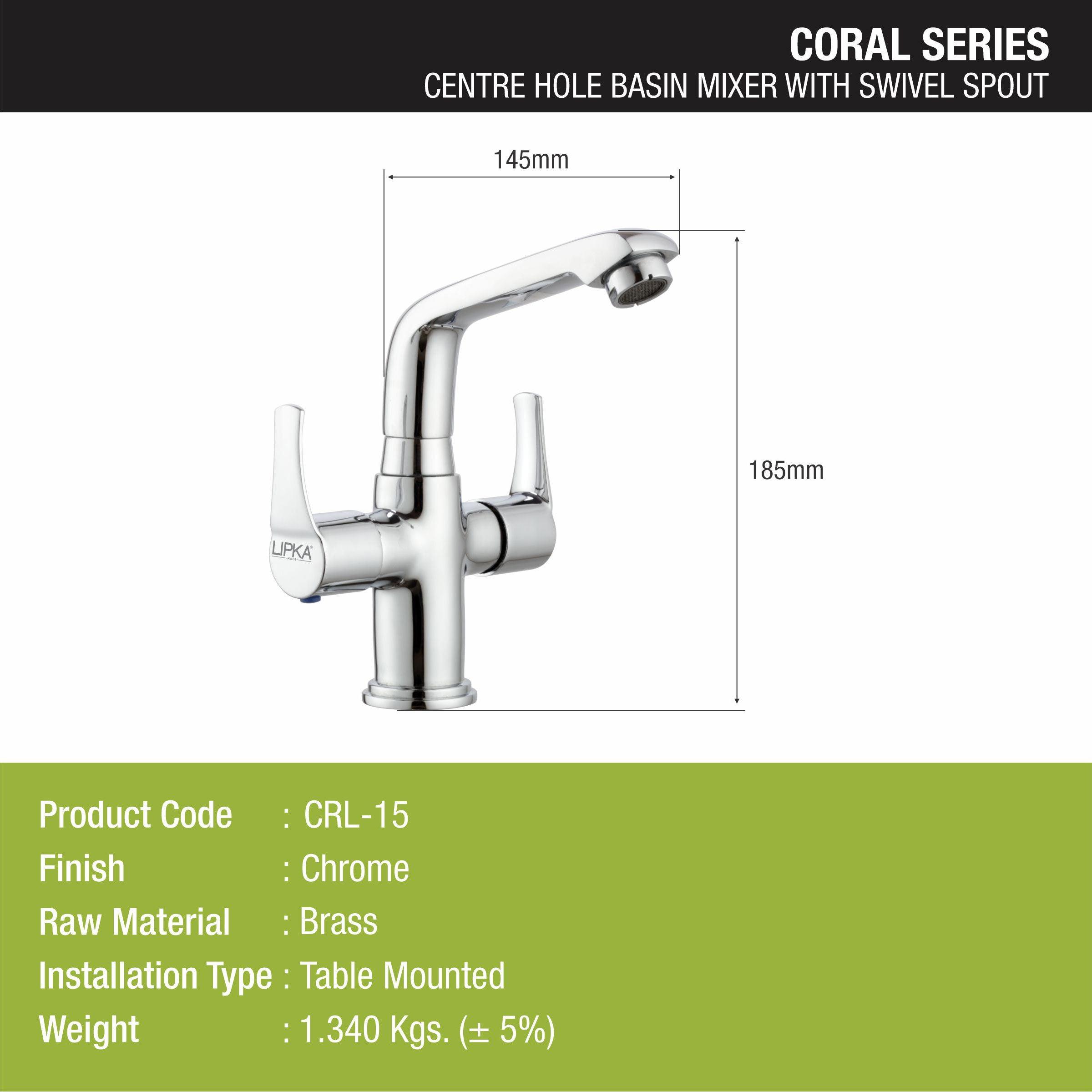 Coral Centre Hole Basin Mixer Brass Faucet with Swivel Spout - LIPKA - Lipka Home