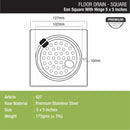 Eon Square Floor Drain with Hinge and Hole (5 x 5 Inches) - LIPKA - Lipka Home