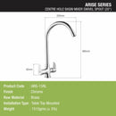 Arise Centre Hole Basin Mixer Brass Faucet with Round Swivel Spout (20 Inches) - LIPKA - Lipka Home